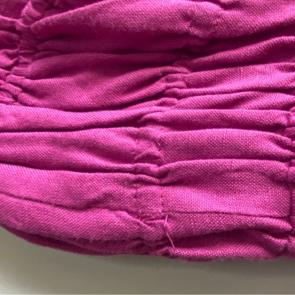 Anthropologie Smocked-Waist Linen Mini Dress XL Milkmaid Boho Ruffle Feminine - Picture 10 of 11